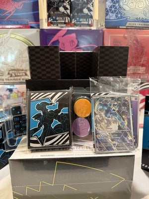 Pokemon Black Bolt ETB Storage Display + Promo, tokens, sleeves, dice, energies