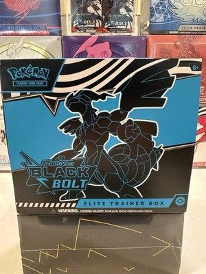 Pokemon Black Bolt ETB Storage Display + Promo, tokens, sleeves, dice, energies