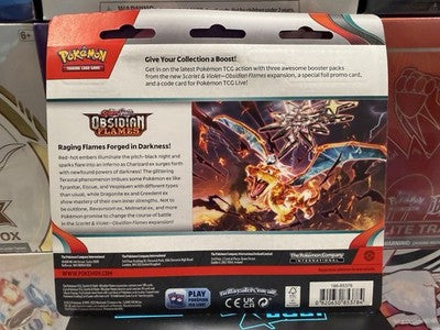 Pokemon TCG * Obsidian Flames * Blister Booster 3 Packs + Houndstone Promo Foil