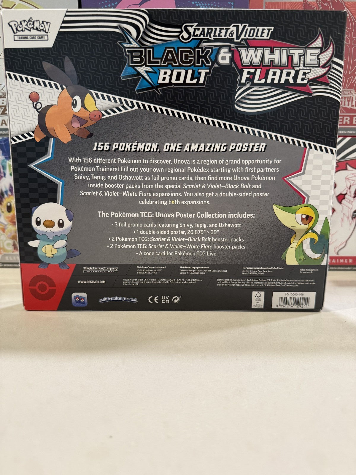 Pokémon Black Bolt & White Flare - Factory Sealed Unova Poster Collection