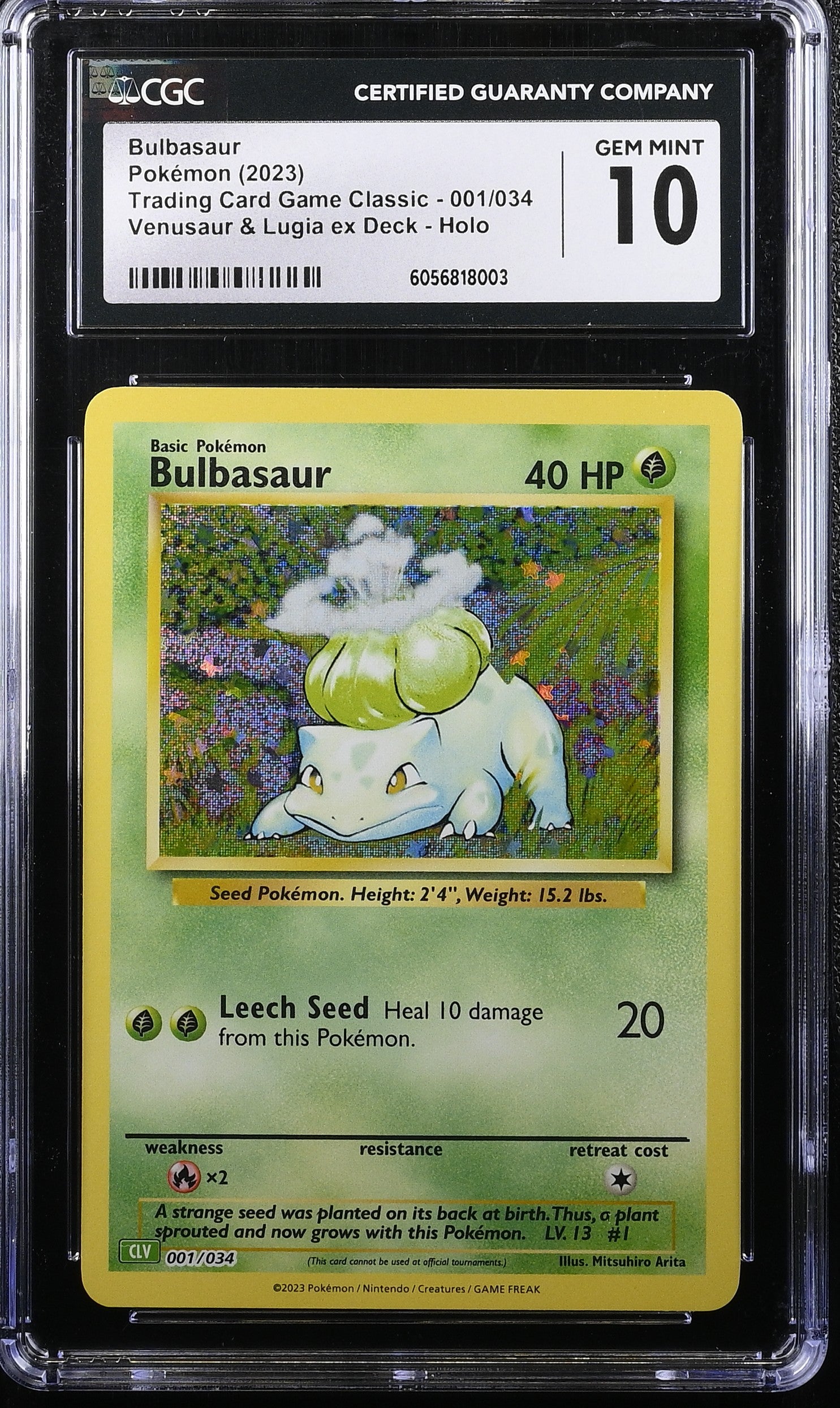 2023 Trading Card Game Classic #001/034 Bulbasaur CGC 10