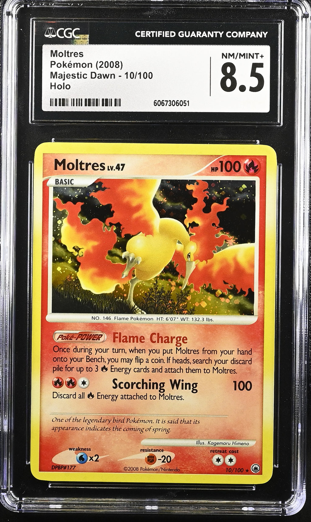 2008 Majestic Dawn #10/100 Moltres CGC 8.5