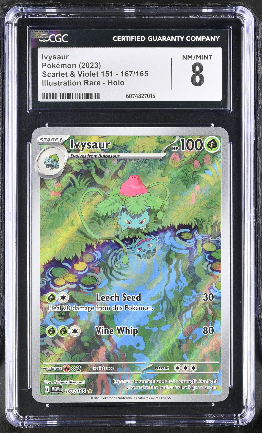 2023 Scarlet & Violet 151 #167/165 Ivysaur CGC 8