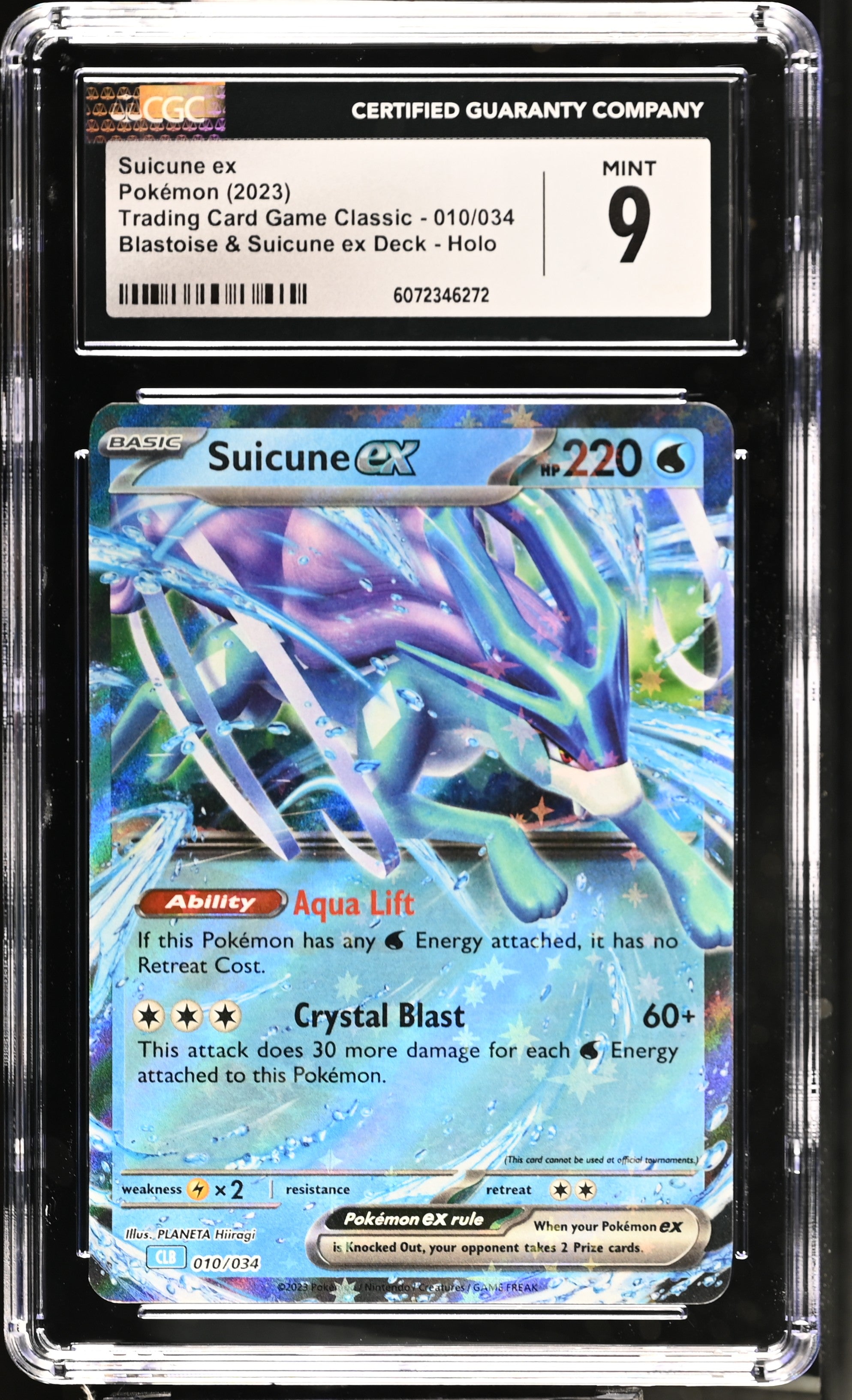 Pokémon TCG: 2023 Trading Card Game Classic #010/034 Suicune ex CGC 9