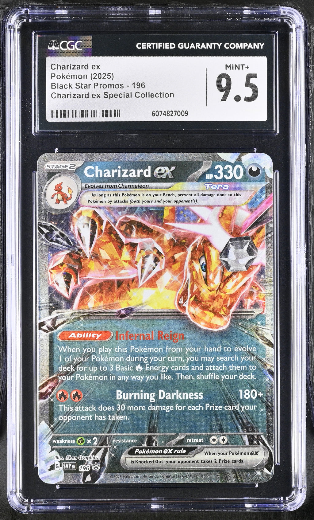 Pokémon TCG: 2025 Black Star Promos #196 Charizard ex CGC 9.5