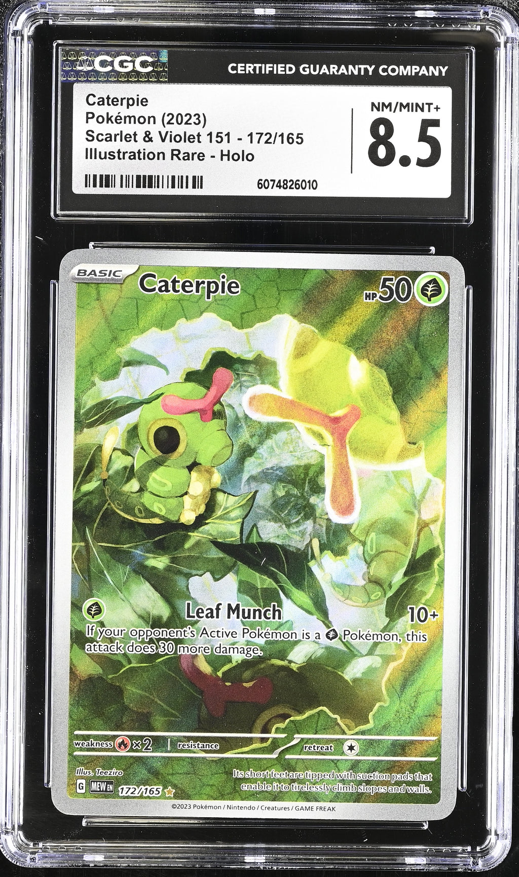 Pokémon TCG: 2023 Scarlet & Violet 151 #172/165 Caterpie CGC 8.5