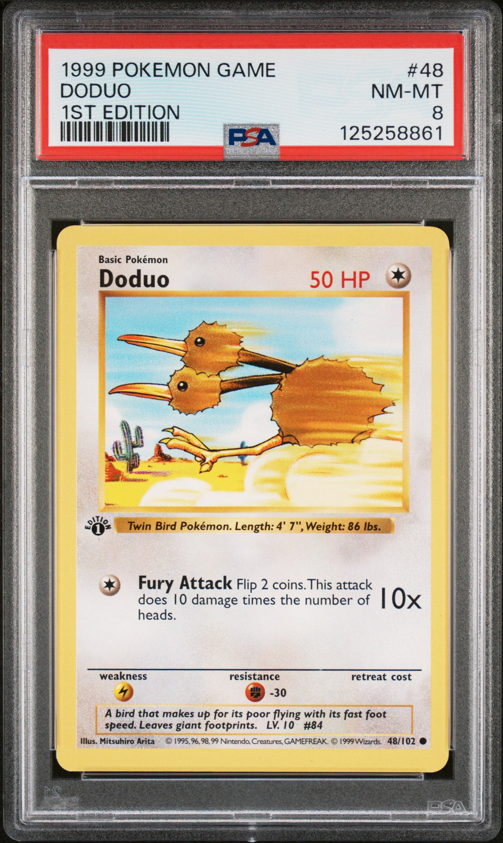 Pokémon TCG: 1999 Pokemon Game #48 Doduo 1st Edition PSA 8