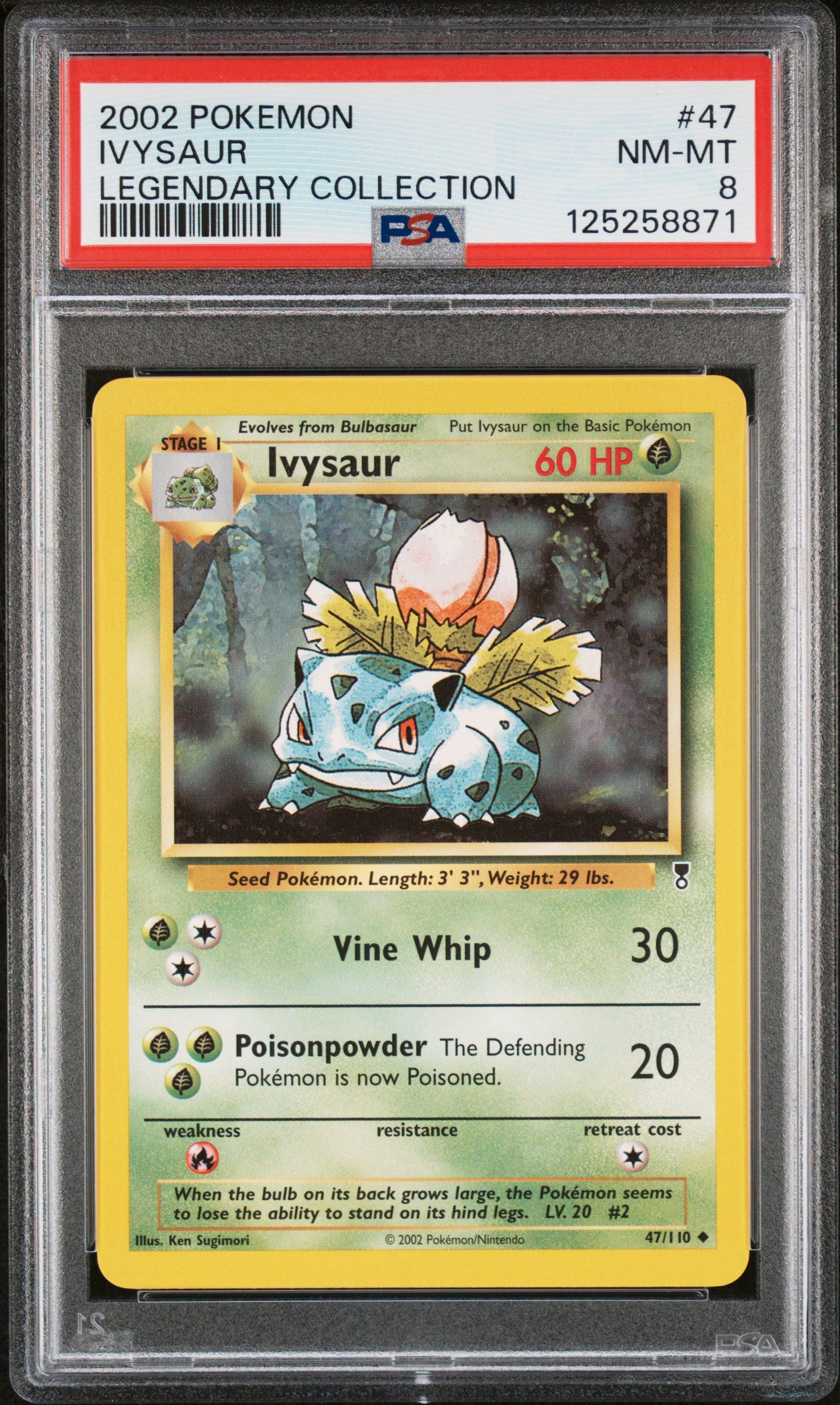 Pokémon TCG: 2002 Legendary Collection #47 Ivysaur PSA 8