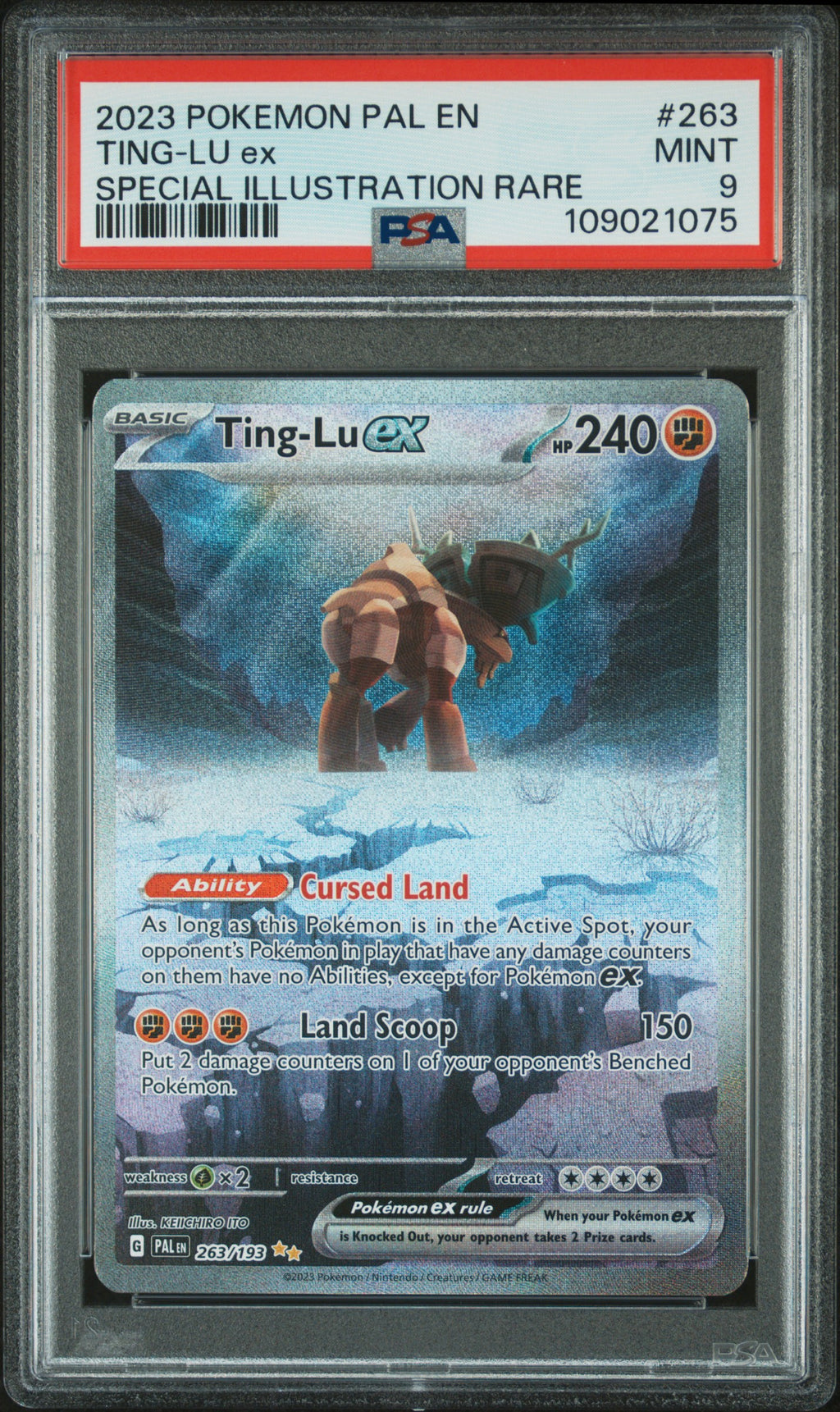 Pokémon TCG: Paldea Evolved #263 Ting-Lu Ex Special Illustration Rare PSA 9
