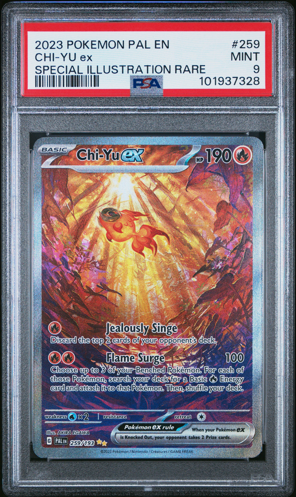 Pokémon TCG: Paldea Evolved #259 Chi-Yu Ex Special Illustration Rare PSA 9