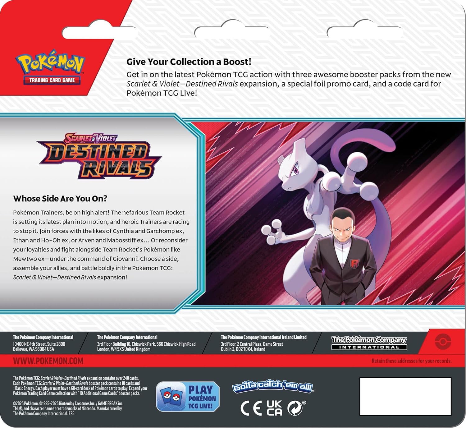 Pokémon TCG: Destined Rivals 3 Booster Blister Pack (Random Promo)